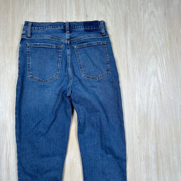 Abercrombie & Fitch High Rise Skinny Jeans Distressed Blue Denim Raw Hem 26 - Picture 10 of 16